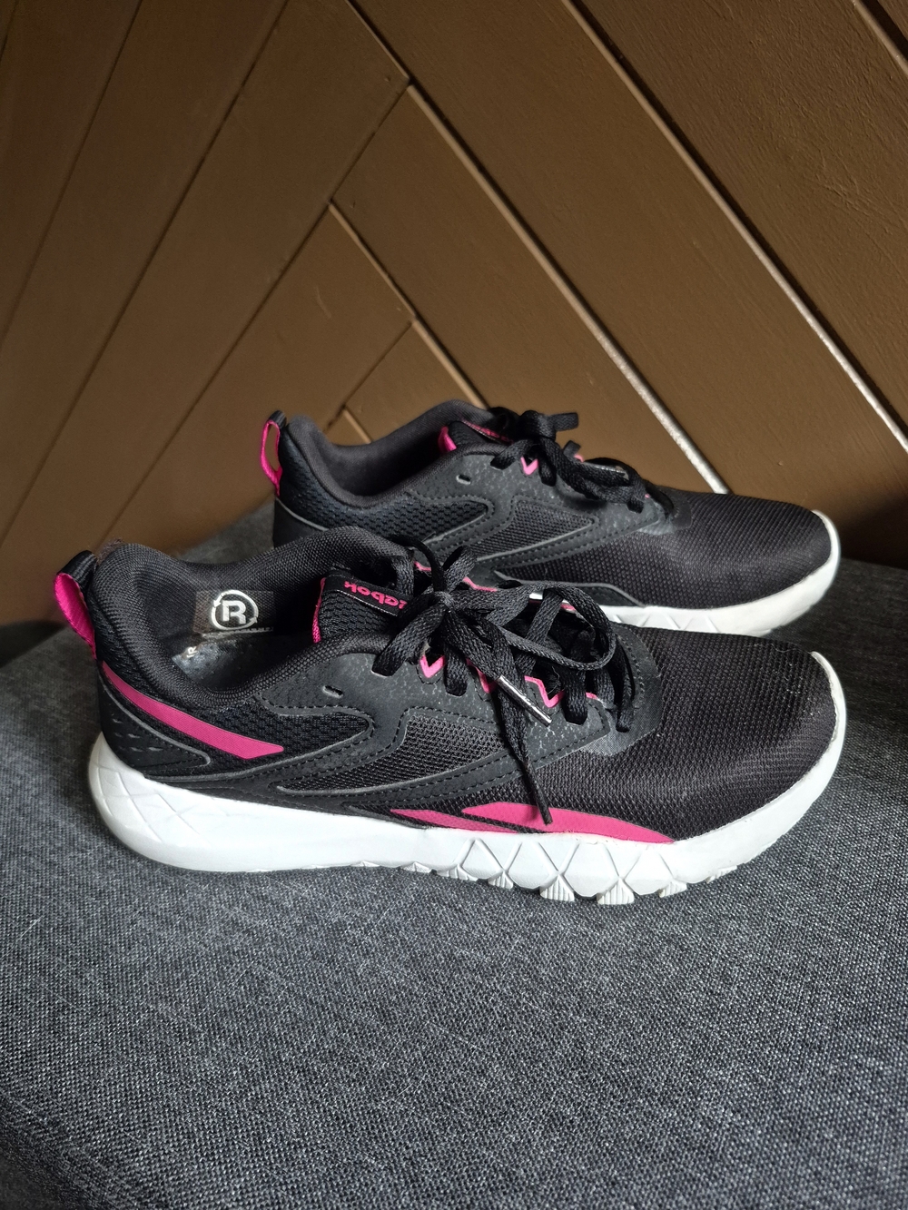 Reebok Black and Pink Women's Athletic Sneakers